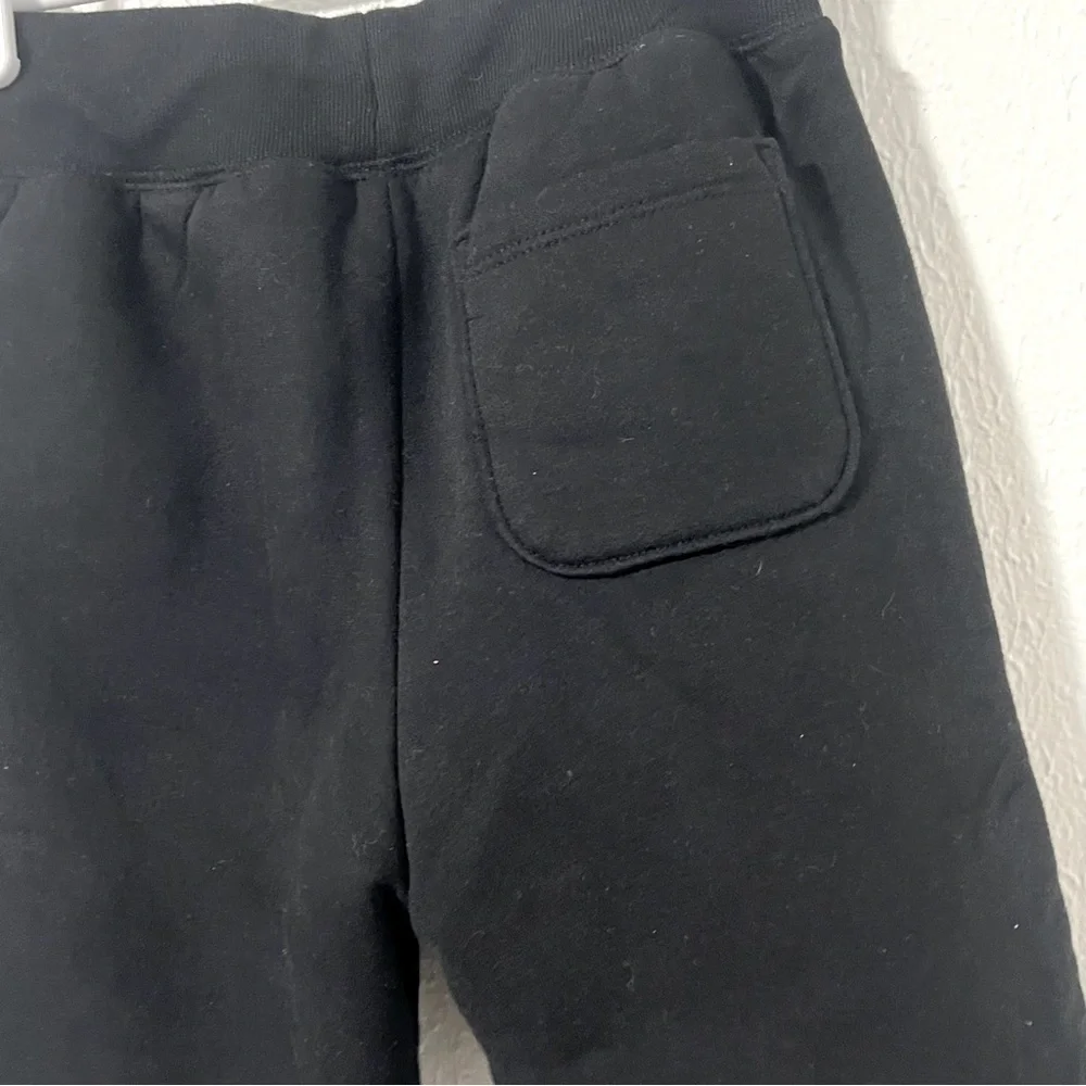 Gap Kids Boys Black Small (6-7) Sherpa-Lined Joggers Pockets Drawstring EUC Soft